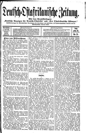 Deutsch-Ostafrikanische Zeitung vom 09.04.1910