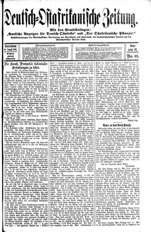 Deutsch-Ostafrikanische Zeitung vom 10.08.1910