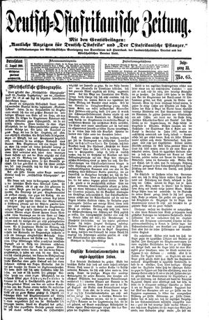 Deutsch-Ostafrikanische Zeitung vom 17.08.1910