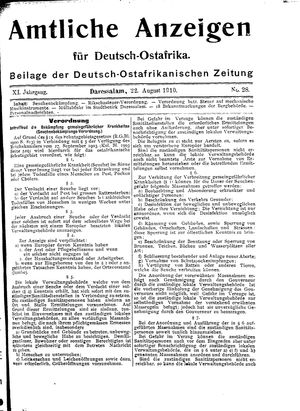 Deutsch-Ostafrikanische Zeitung vom 22.08.1910