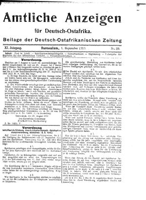 Deutsch-Ostafrikanische Zeitung on Sep 1, 1910