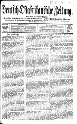 Deutsch-Ostafrikanische Zeitung on Sep 7, 1910