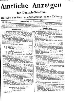 Deutsch-Ostafrikanische Zeitung vom 25.09.1910