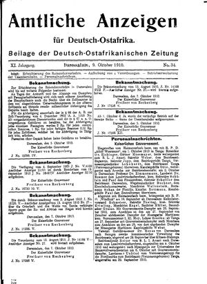 Deutsch-Ostafrikanische Zeitung vom 09.10.1910