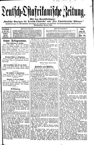 Deutsch-Ostafrikanische Zeitung vom 29.10.1910