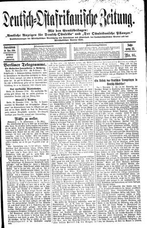 Deutsch-Ostafrikanische Zeitung vom 30.11.1910