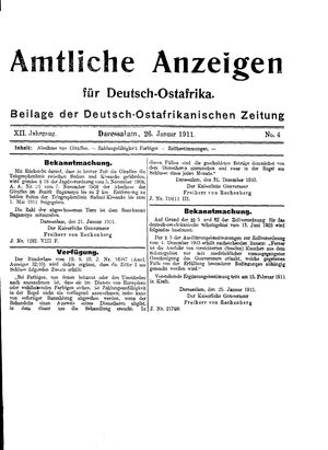 Deutsch-Ostafrikanische Zeitung vom 26.01.1911