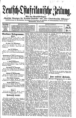 Deutsch-Ostafrikanische Zeitung vom 01.02.1911