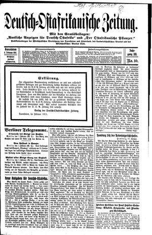 Deutsch-Ostafrikanische Zeitung vom 04.02.1911