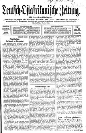 Deutsch-Ostafrikanische Zeitung on Feb 11, 1911