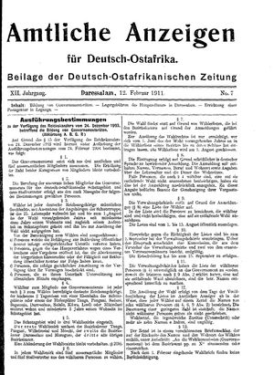 Deutsch-Ostafrikanische Zeitung vom 12.02.1911