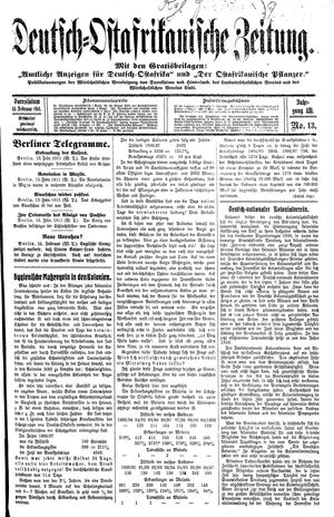 Deutsch-Ostafrikanische Zeitung vom 15.02.1911