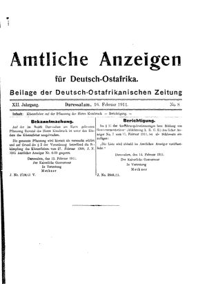Deutsch-Ostafrikanische Zeitung vom 16.02.1911