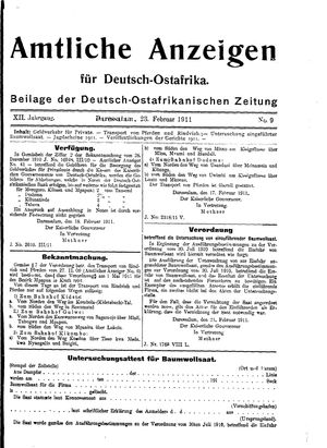 Deutsch-Ostafrikanische Zeitung vom 23.02.1911