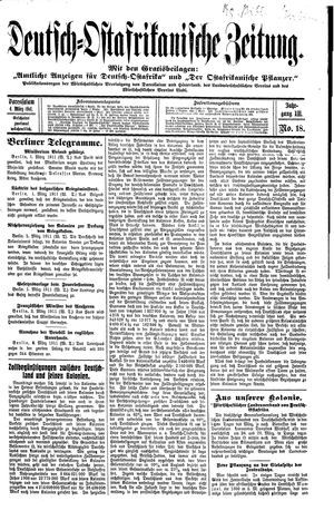Deutsch-Ostafrikanische Zeitung on Mar 4, 1911