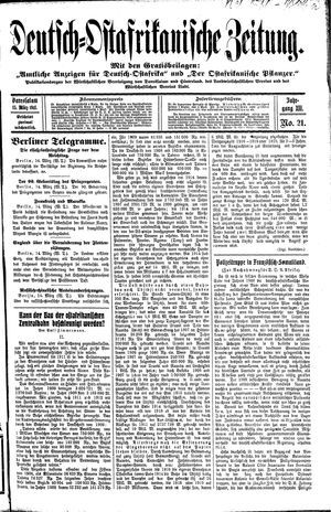 Deutsch-Ostafrikanische Zeitung vom 15.03.1911