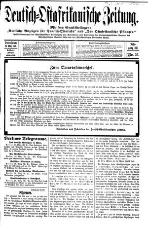 Deutsch-Ostafrikanische Zeitung on Mar 29, 1911