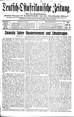 Deutsch-Ostafrikanische Zeitung on Apr 1, 1911