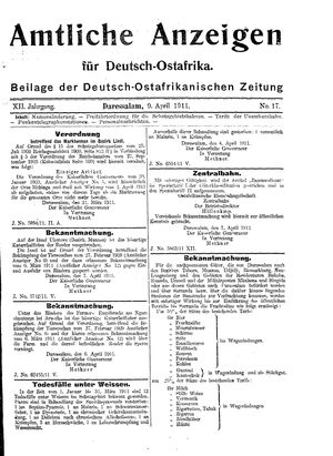 Deutsch-Ostafrikanische Zeitung vom 09.04.1911