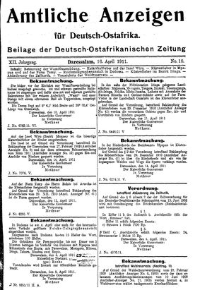 Deutsch-Ostafrikanische Zeitung vom 16.04.1911