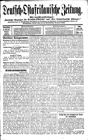 Deutsch-Ostafrikanische Zeitung vom 19.04.1911