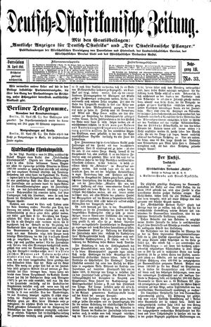 Deutsch-Ostafrikanische Zeitung vom 26.04.1911