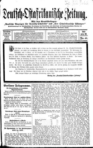 Deutsch-Ostafrikanische Zeitung on May 20, 1911