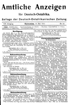 Deutsch-Ostafrikanische Zeitung vom 21.05.1911