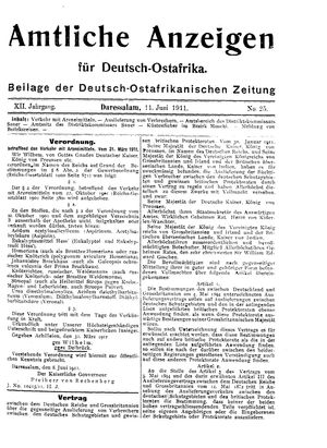 Deutsch-Ostafrikanische Zeitung vom 11.06.1911