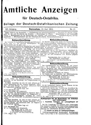 Deutsch-Ostafrikanische Zeitung vom 22.06.1911