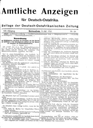 Deutsch-Ostafrikanische Zeitung vom 09.07.1911
