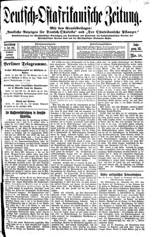 Deutsch-Ostafrikanische Zeitung vom 22.07.1911