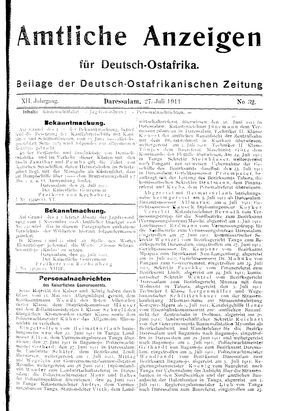 Deutsch-Ostafrikanische Zeitung vom 27.07.1911