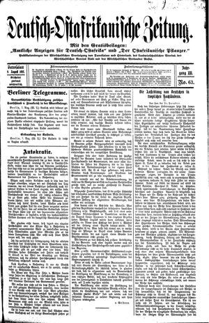 Deutsch-Ostafrikanische Zeitung vom 09.08.1911