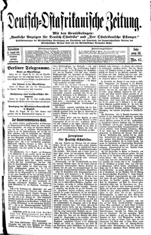 Deutsch-Ostafrikanische Zeitung vom 23.08.1911