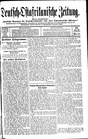 Deutsch-Ostafrikanische Zeitung vom 26.08.1911