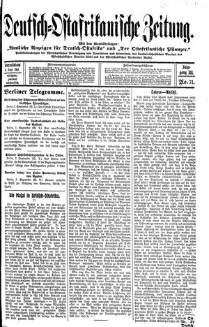 Deutsch-Ostafrikanische Zeitung vom 06.09.1911