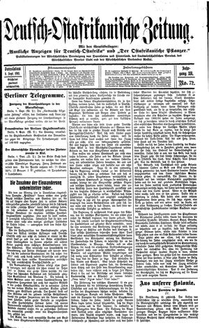 Deutsch-Ostafrikanische Zeitung vom 09.09.1911