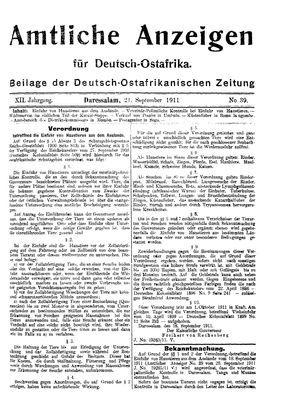 Deutsch-Ostafrikanische Zeitung vom 21.09.1911