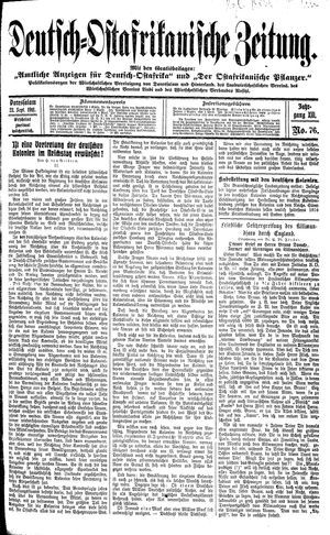 Deutsch-Ostafrikanische Zeitung vom 23.09.1911
