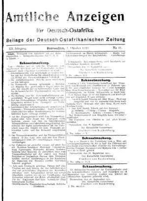 Deutsch-Ostafrikanische Zeitung vom 01.10.1911
