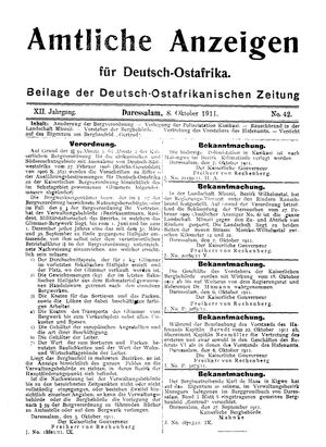 Deutsch-Ostafrikanische Zeitung vom 08.10.1911