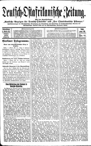 Deutsch-Ostafrikanische Zeitung on Oct 11, 1911