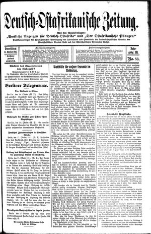 Deutsch-Ostafrikanische Zeitung vom 18.10.1911