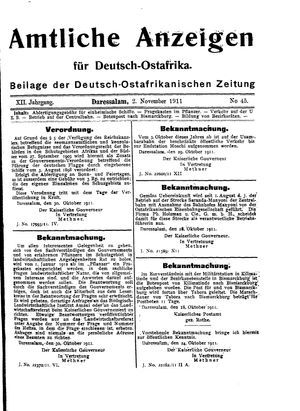 Deutsch-Ostafrikanische Zeitung vom 02.11.1911