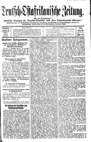 Deutsch-Ostafrikanische Zeitung on Nov 4, 1911