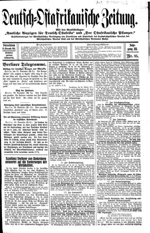 Deutsch-Ostafrikanische Zeitung vom 29.11.1911