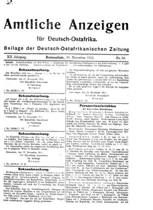 Deutsch-Ostafrikanische Zeitung vom 30.11.1911