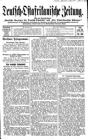 Deutsch-Ostafrikanische Zeitung vom 16.12.1911