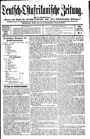 Deutsch-Ostafrikanische Zeitung vom 13.01.1912